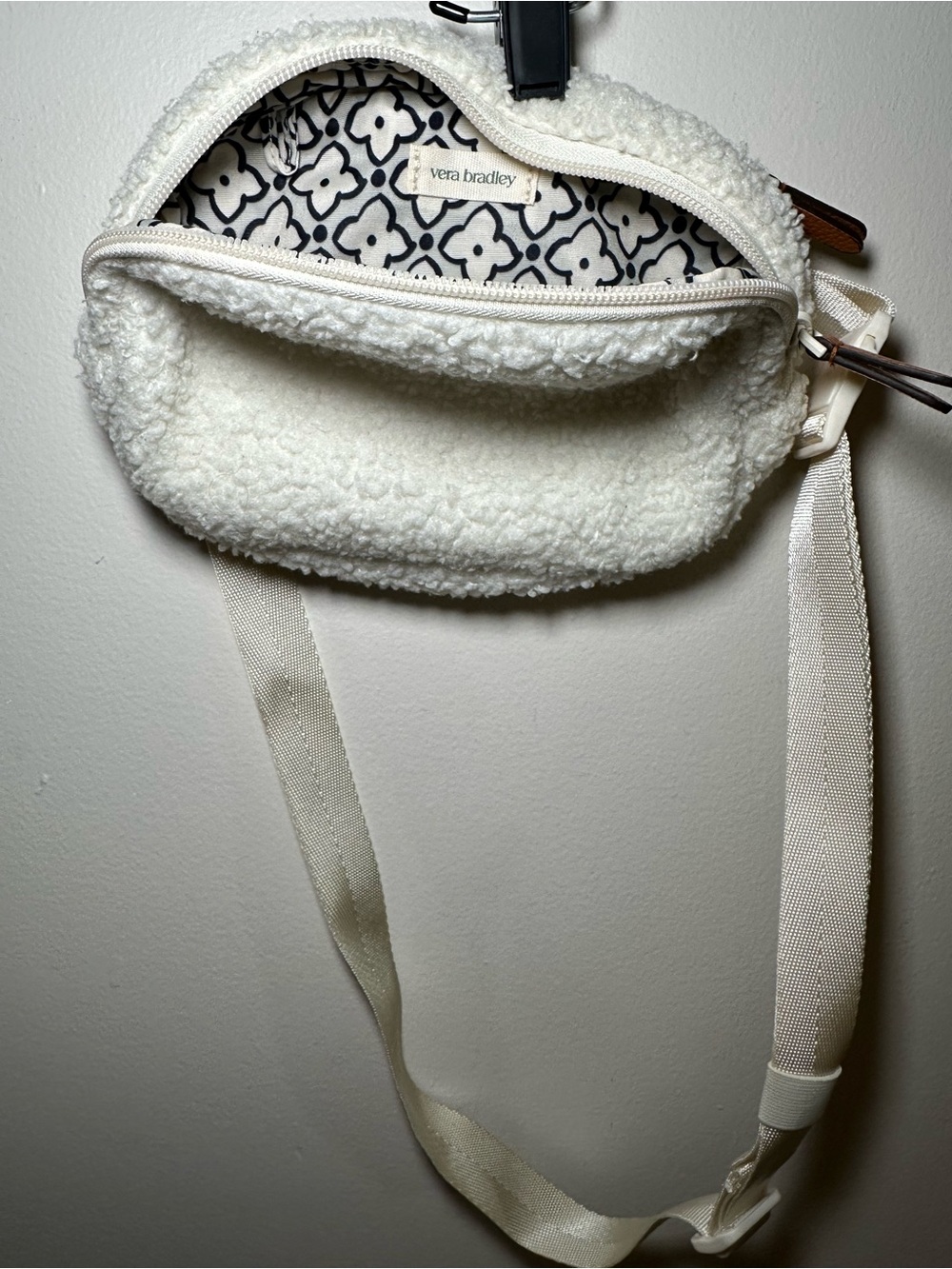 Vera Bradley Off-White Sherpa Crossbody Fanny Bag